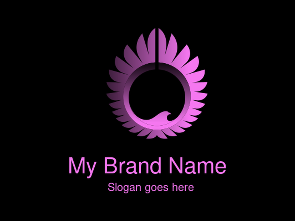 Elegant Purple and Pink Eagle with Circular Wings Logo Design for Strength and Harmony Brands